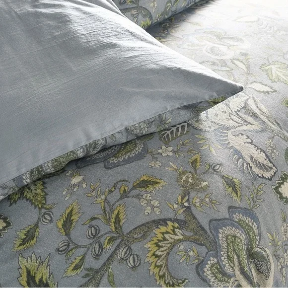 NWT Pottery Barn Azalea Palempore King/Cal King Duvet Cover in Floral Blue Green - Picture 7 of 11